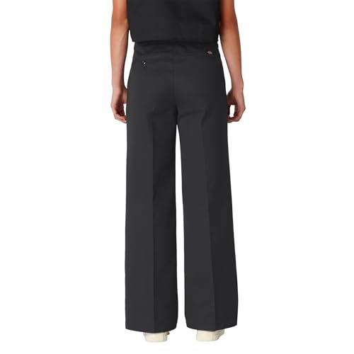 Dickies Women's Wide Leg Work Pants - Heavyweight Twill Fabric High Rise Relaxed Fit Work Pants for Women, Size 10 Regular, Stonewashed Black - image 2