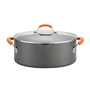 Rachael Ray 87393 Brights Hard Anodized Nonstick Pasta Pot / Stockpot / Stock Pot - 8 Quart, Gray