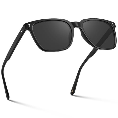 CARFIA Retro Acetate Polarized Sunglasses for Men UV400 Protection Driving Outdoor Anti-Glare Sun Glasses