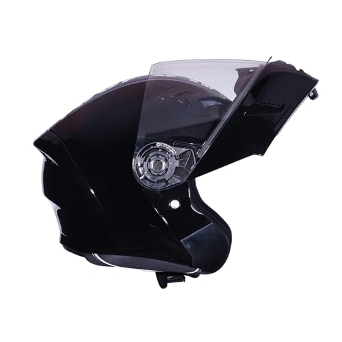 Image of Royal Enfield Mod Adroit MLG Modular Face helmet | Certification: ISI | Impact Protection: High-density EPS liner | Polycarbonate Visor | Micrometric lock | BLACK L