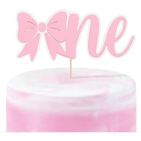 HIKLO Pink Bowknot Cake Topper Cover