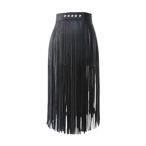 Jupe à franges taille haute et harnais corporel pour femme rock