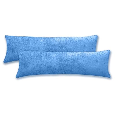 Fresh Ideas Velvet Body Pillow Cover, Blue, 2-Pack Cover