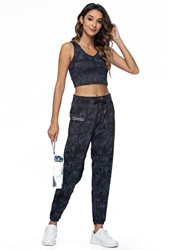 Image of Haowind Joggers for Women with Pockets Elastic Waist Workout Sport Gym Pants Comfy Lounge Yoga Running Pants