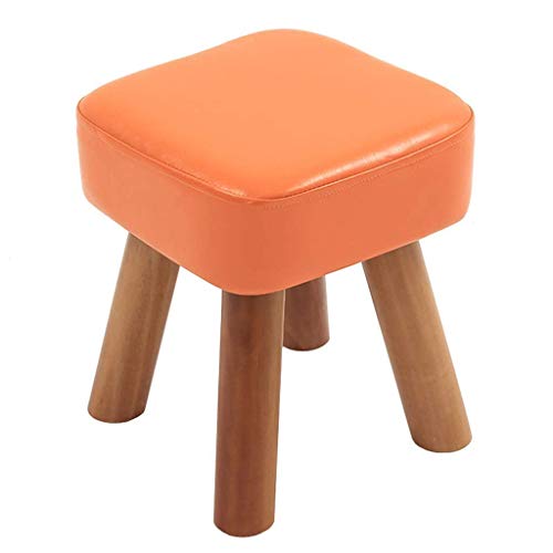 Reposapiés otomano de madera maciza de poliuretano para cambiar zapatos, banco pequeño, silla cuadrada, reposapiés duradero