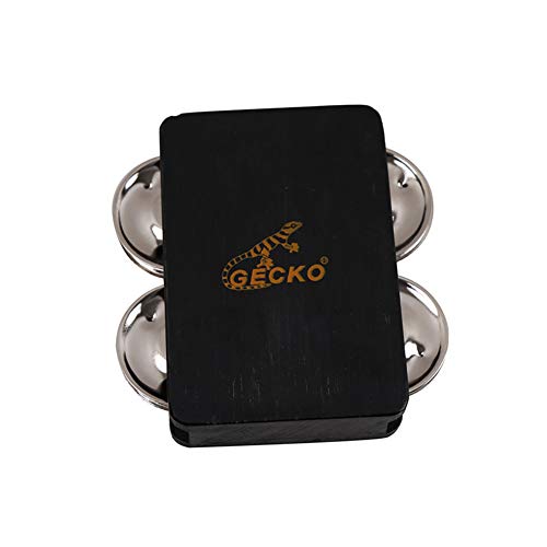 DishyKooker GK04-TAP Ca-Jon Box Drum Bell Accessory 4-Bell Jingle Castanet for Hand Percussion Instruments