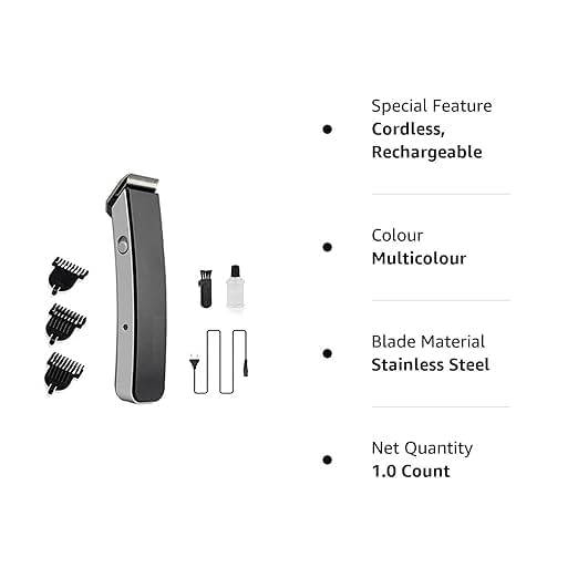 Image of Rechargeable Beard Trimmer for Men Cordless Hair Clipper | Stainless Steel Blades | 3 Comb Attachments | 130 Min Runtime Grooming Trimmer | ALI SHIPPING