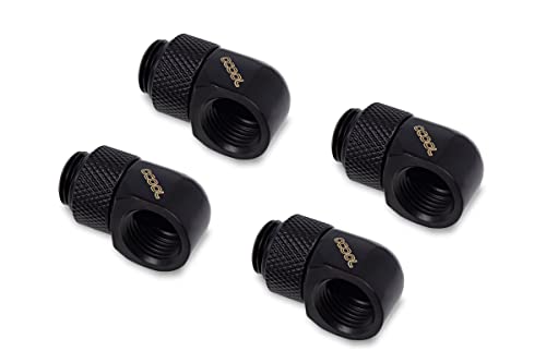 Alphacool Eiszapfen L-Connector rotatable G1/4 AG to G1/4 IG Lot de 4 pièces Deep Black