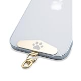 [ZUKOU] 可愛い 足跡 スマホ ストラップ ホルダー 丈夫 ステンレス ストラップホルダー 切れない スマホストラップ 猫 肉球 犬 回転 シャンパン ゴールド UV