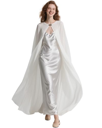 L'VOW White Chiffon Cape
