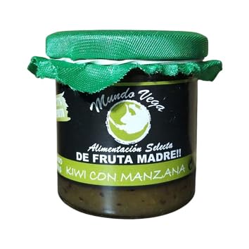 Mermelada de FRUTA MADRE 165gr Mundo Vega Artesana KIWI-MANZANA (Pack 3 uds)