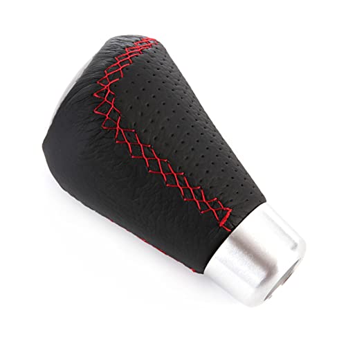 Arenbel Leather Stick Shift Knob 5 Speed Car Gear Shifting Shifter Lever Knobs Head Fit Most Manual Vehicle, Black Leather #TOP6