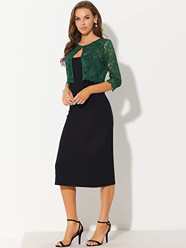 Bolero de encaje floral para vestidos de fiesta de boda Allegra K 3