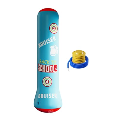 predolo Kids Training Punching Bag, Inflatable Bouncing Back Equipment for Karate and Taekwondo, Blue Pump