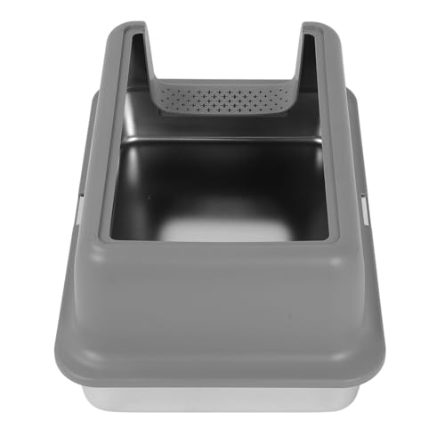 Caixa de Areia de Aço Inoxidável, Caixa de Areia para Gatos Fechada Com Laterais Altas para Gatos Gr