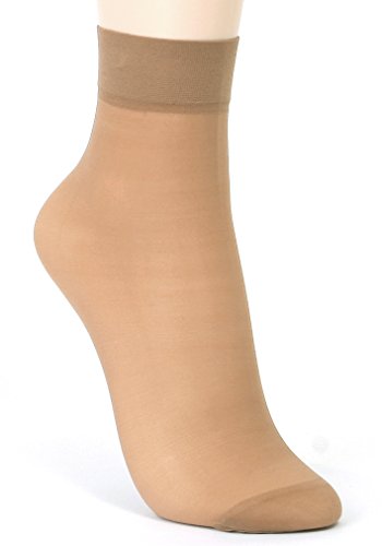 ililily Women Basic 5 or 10 Pairs 20D Nylon Sheer Ankle High Tights Hosiery Socks