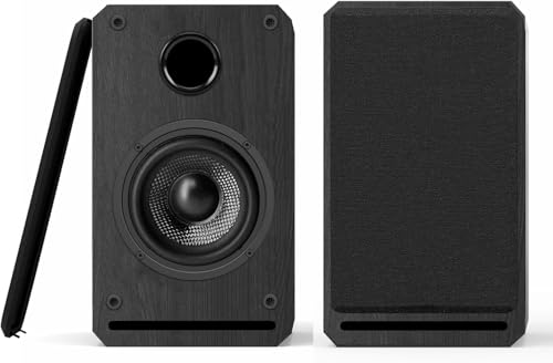 LONPOO Plug-N-Play Gaming Computer Speaker for Desktop and PC, 30W RMS Active Bookshelf Speaker with 3-Inch Full Range Speaker,Support Bluetooth 5.3, USB Playback,Aux-in and 3.5mm Earphone Port,Sliver