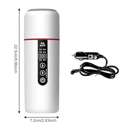 Tetera eléctrica de viaje 12V 24V para auto blanca miniatura 2
