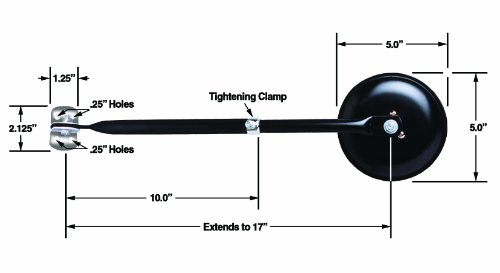 Cipa 49704, 5" Round Cj2A, Cj3A, Cj3B, Cj5, Cj6" , Black #TOP6