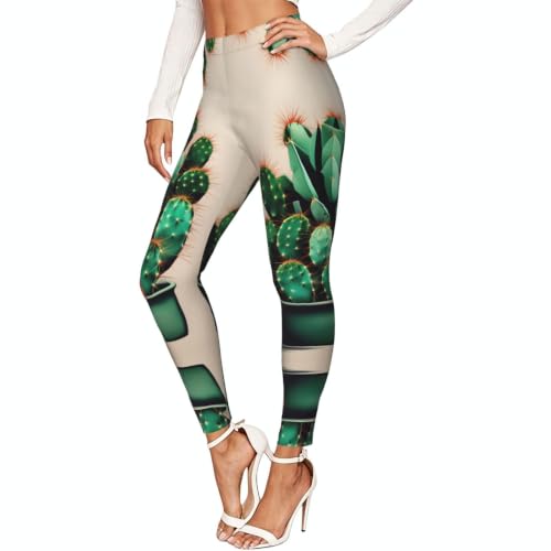 Leggings de compresión mujer estampados mallas elásticas suaves de cactus