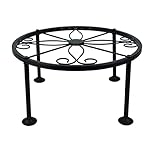 CREHODEC 1 Pack 9 Inches Metal Plant Stand Outdoor Indoor, Flower Pot Planter Holder, Rustproof Iron Stands Perfect for Beverage Dispenser, Balcony, Garden, Patio, Porch, Heavy Duty Garden Container