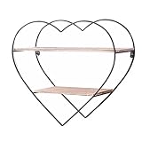 Creative Floating Shelves Black Heart Shape Shelf Wall Mounted Metal Design Industrial Storage Roman