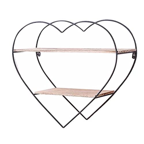 Creative Floating Shelves Black Heart Shape Shelf Wall Mounted Metal Design Industrial Storage Romantic Love Shelf Bedroom Kitchen Bathroom Livingroom Unique Cute Nursery Room Decor #TOP25