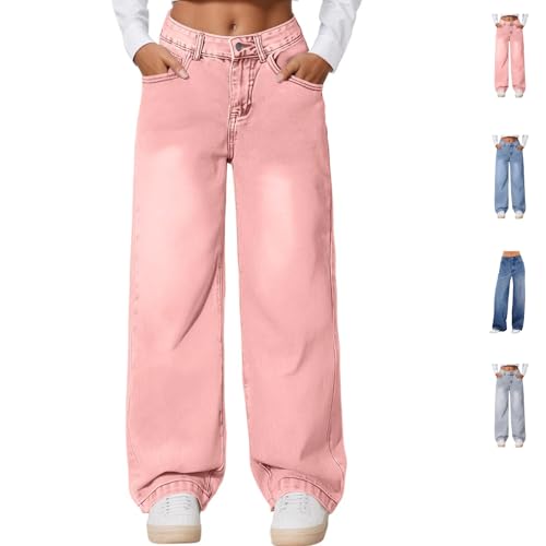 Jeans for Women Cute Baggy Sweatpant Jeans Pull On Denim Straight High Waisted Stretchy Plus Size Fall Outfits 2025