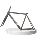 KANGXYSQ 49/52/55/58cm 700C Fixed Gear Bike Frameset Aluminum Alloy Frameset with Fork C Brake Quick Release Racing Track Bike Frame(Titanium,XL/58CM)