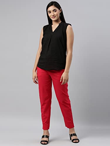 Image of GO COLORS Soft Cotton Pant Full Length for Women| Breathable, Mid Rise