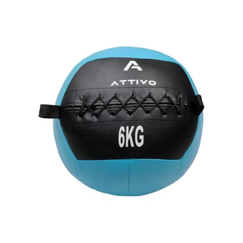 ATTIVO Soft Wall Ball - Medicine Slam Ball for Slamming, Bouncing, Throwing - Exercise Ball for Conditioning Workout, Plyometrics, Cross Training - 6KG
