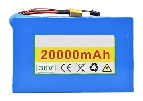 36V E-Bike Pedelec Akku, 36V 20AH 10S2P Elektro-Fahrrad Batterie Mit Ladegerät Und BMS High Power Batterie Für 250W-800W Elektrofahrrad Scooter Motor 36V 20Ah,XT60