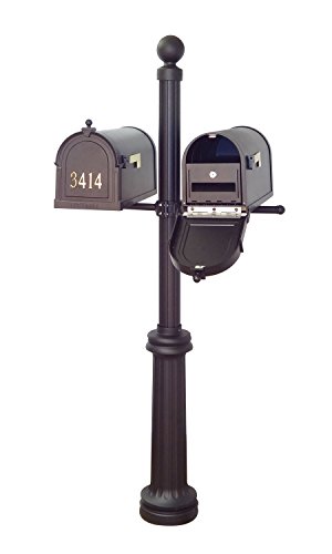 Special Lite Products Company Berkshire Curbside Mailboxes With Front Address Numbers, Locking Inserts And Fresno Double Mount Mailbox Post #TOP5