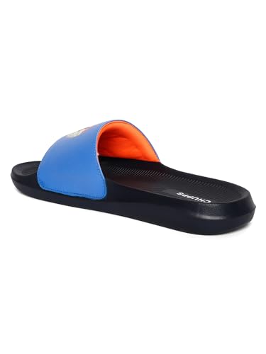 Image of CHUPPS X Mi Surge White & Navy Drift Orthopedic Slippers | Soft Footpharma Footbed | Breathable Ventilation Holes | Lightweight Flip Flops | Anti-Skid Chappals for Everyday For Mens