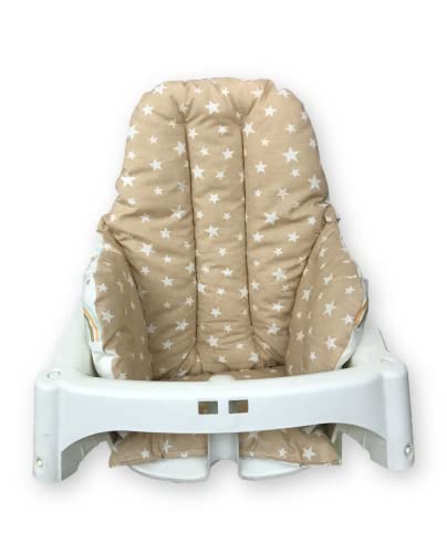 Image of Cushion - Washable & Reversible One-Piece Cotton Seat Pad for IKEA High Chair Accessories, Compatible with Antilop (Brown Rainbow)