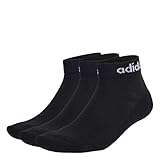 adidas Mixte Linear Ankle Cushioned Socks 3 Pairs, Black / White, 40-42
