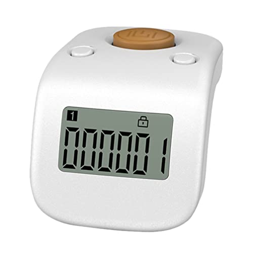 Chanting Counter Handheld Number Click Finger Tally Buddha Beads Electronic Silent Finger Counter White Buddhist Vessel Stress to Rotate