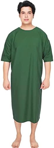 Poly Cotton Patient Gown - Examination/Both Side Wearable Hospital Use, Green, Free Size Unisex