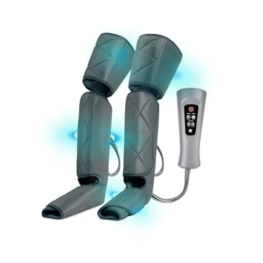 NK Masajeador de Piernas con 6 Modos de Masajes, Mando con 4 Niveles, Temporizador, Función Calor, Compresión de Aire para Relajación Muscular, Mejora la Circulación