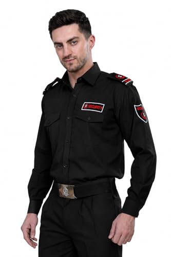 Image of Security Dress for Men | Security Guard Uniform Shirt for Men in Cotton Blend with Epaulettes & Pockets