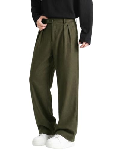 Image of Linen Pants for man | Relaxed Fit Korean Pants | Gurkha Trouser | Lower for Men | Elastic Waist Bottom wear | Straight Fit Casual Trousers | Formal Pant for Office & Wedding