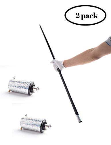 LSB 43-1/4" 2 Pack Black Metal Appearing Cane Magic Wand with 2 Free