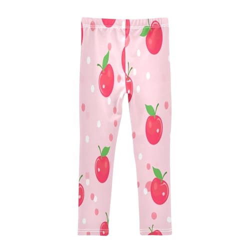 Toddler Girls Leggings Printed Yoga Pants Leggings Red Apple Dot for Kids2
