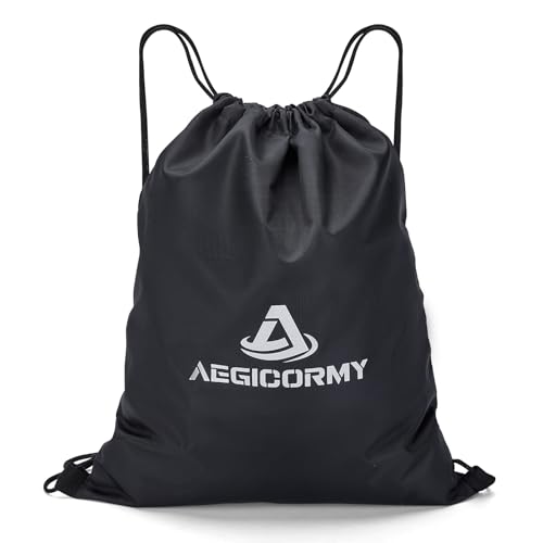 Aegicormy Mochila com cordão, Preto, 15.0 Inches X 12.0 Inches