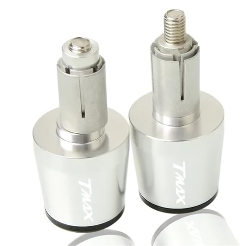 Für Yamaha Tmax 530 Tmax 500 2001–2016 T-MAX 500/530 Motorrad-Lenkergriffe, Lenkerkappen-Endstopfen(Farbe:Silber)