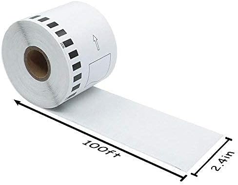 DK 2205 Compatible Label Roll for Brother DK-22205 White Continuous 2.4in x 100ft (62mm x 30.4m) Paper for QL 500 700 800 810W 820NWB 1060N Printer
