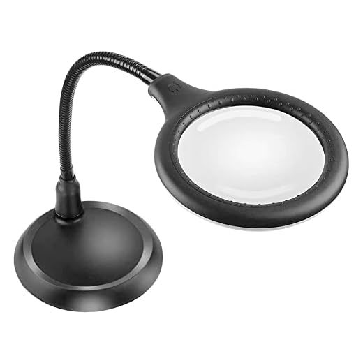 Delixike 5X Dimmable Magnifying Lamp,Large Hands Free Magnifying Glass with Light and Stand for Reading,Hobbies,Crafts,Workbench