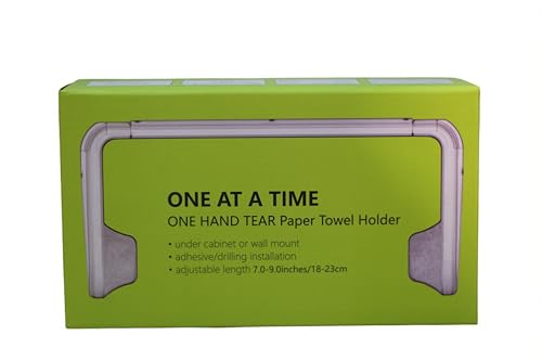 simpletome Paper Towel Holder Under Cabinet or Wall Mount ONE HAND Operation Tension Arm Kitchen Roll Holder (White, for 18-23cm/7-9inches roll) - Image 10