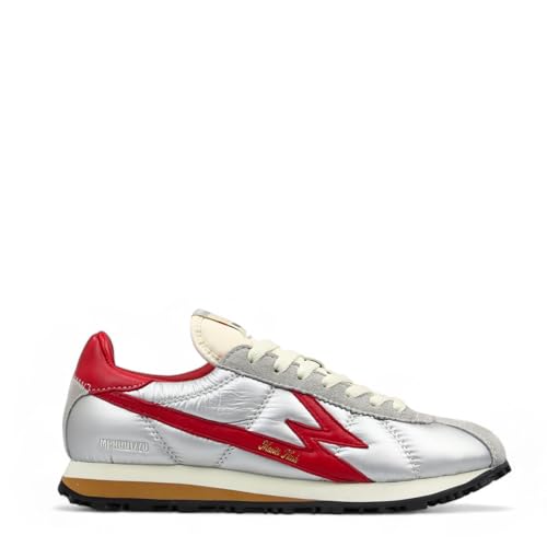 Moa Concept Para Mujer. FL084 Zapatillas De Piel Flash Gris (36), Plano, Cordones, Casual