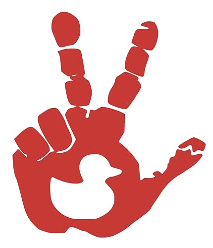 Set of Left & Right Hand Duck Wave Peace Wave Decals for Jeep Side Mirrors- Wave Decal - Hand Wave Mirror Decal-Multiple Colors Available (RED)